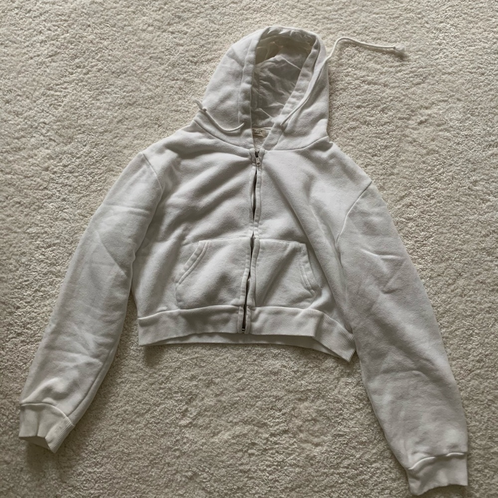 Brandy Melville Zip-Up Cropped Hoodie